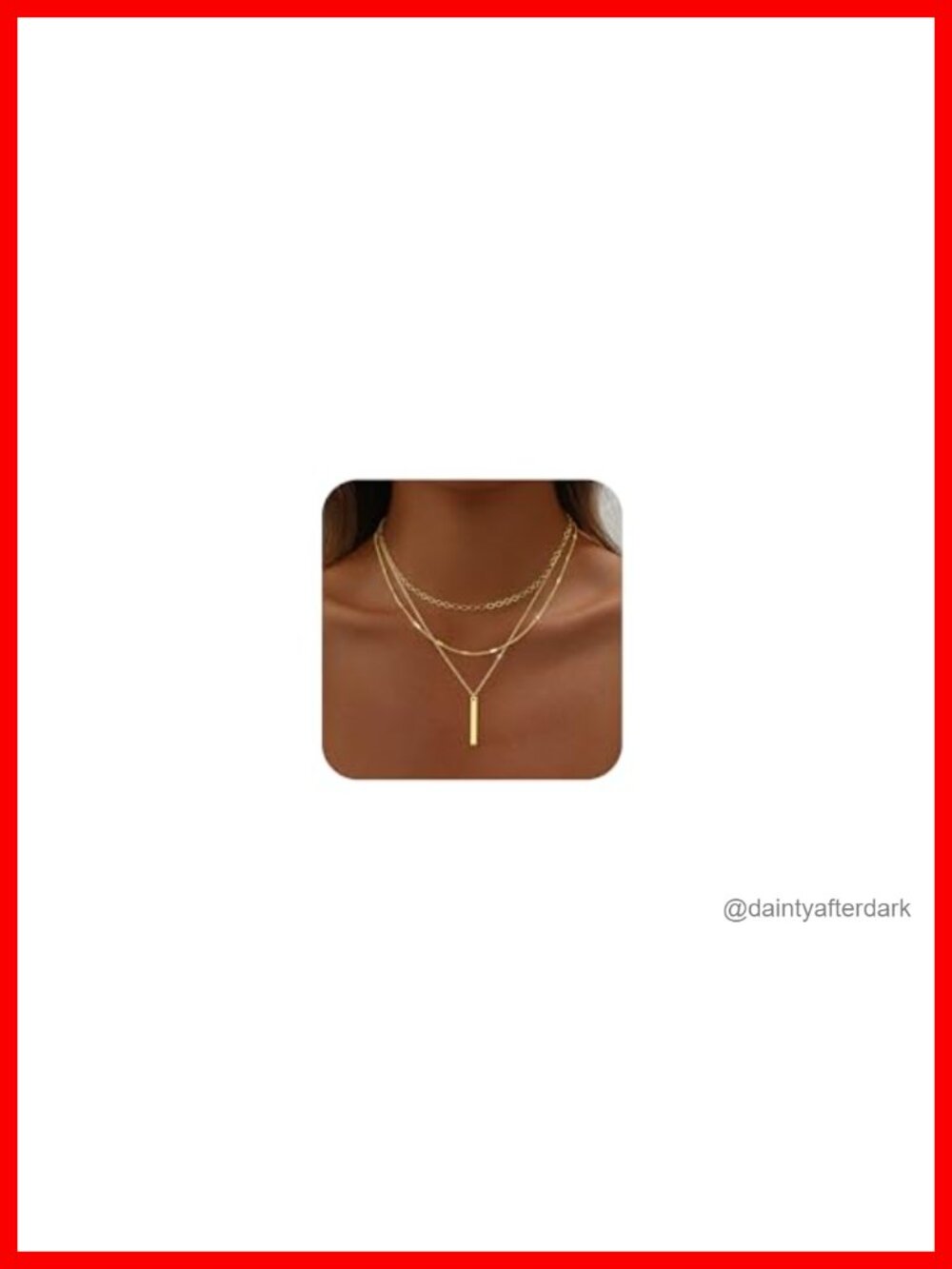 14K Gold Plated Layered Cross Bar Necklace for Women - Choker & Long Chain, Non